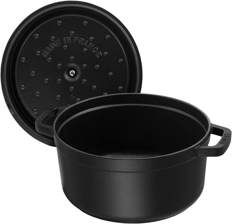 Staub Enameled Cast Iron Pico Cocotte Round Pot, 18cm, Black - Image 2