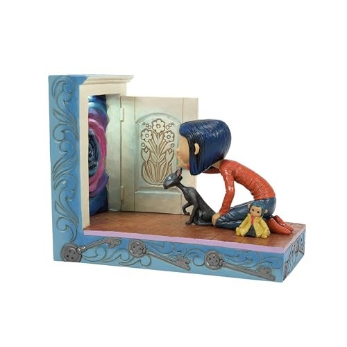 Enesco Coraline by Jim Shore Kneeling Down to Hidden Door Lit Figurine 512 Inch Multicolor - Image 1