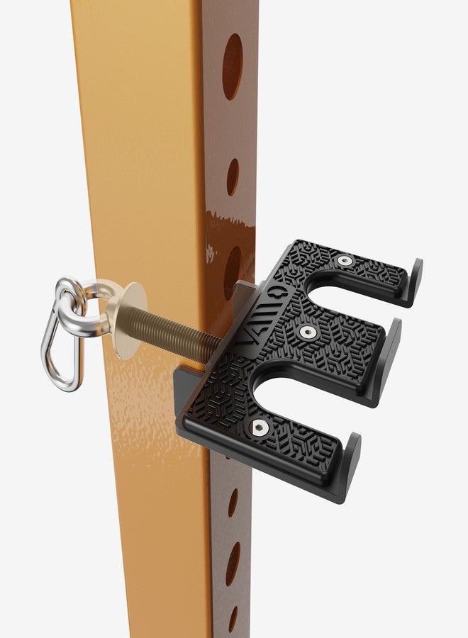 VAIIO 2-in-1 Double Olympic Barbell Holder and Resistance Band Anchor for 2x2 Power Racks, Fits 5/8"-1" Holes, Heavy Duty Steel Bar Storage Hanger with Protective Padding - Image 1