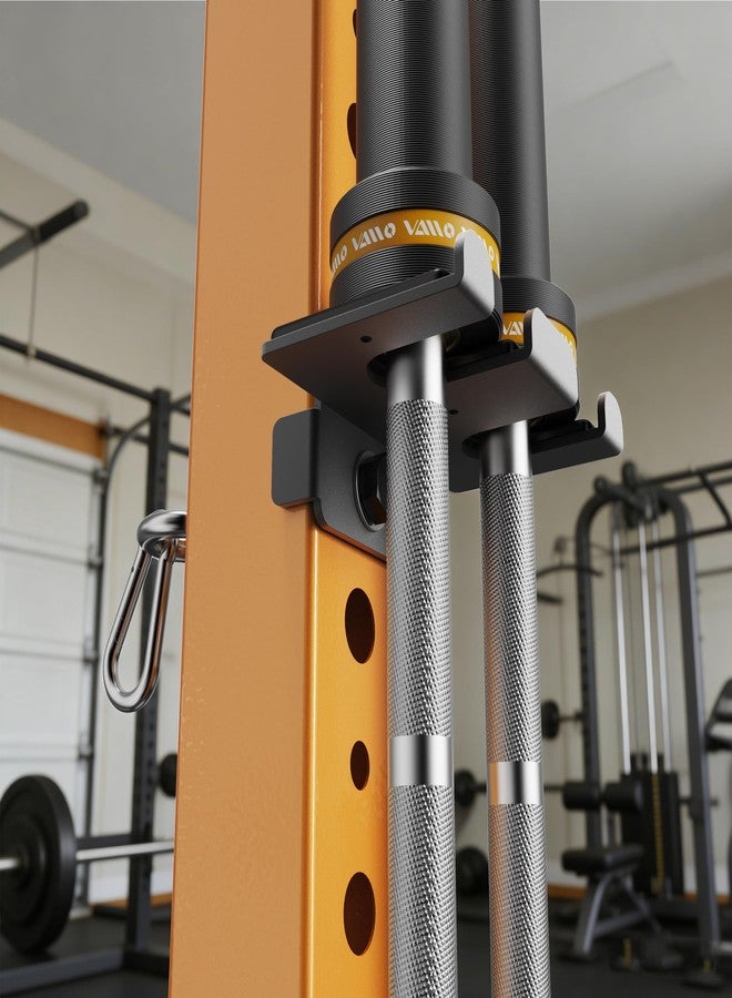 VAIIO 2-in-1 Double Olympic Barbell Holder and Resistance Band Anchor for 2x2 Power Racks, Fits 5/8"-1" Holes, Heavy Duty Steel Bar Storage Hanger with Protective Padding - Image 2
