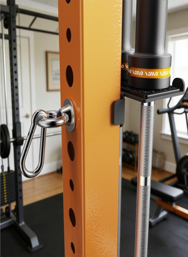 VAIIO 2-in-1 Double Olympic Barbell Holder and Resistance Band Anchor for 2x2 Power Racks, Fits 5/8"-1" Holes, Heavy Duty Steel Bar Storage Hanger with Protective Padding - Image 3