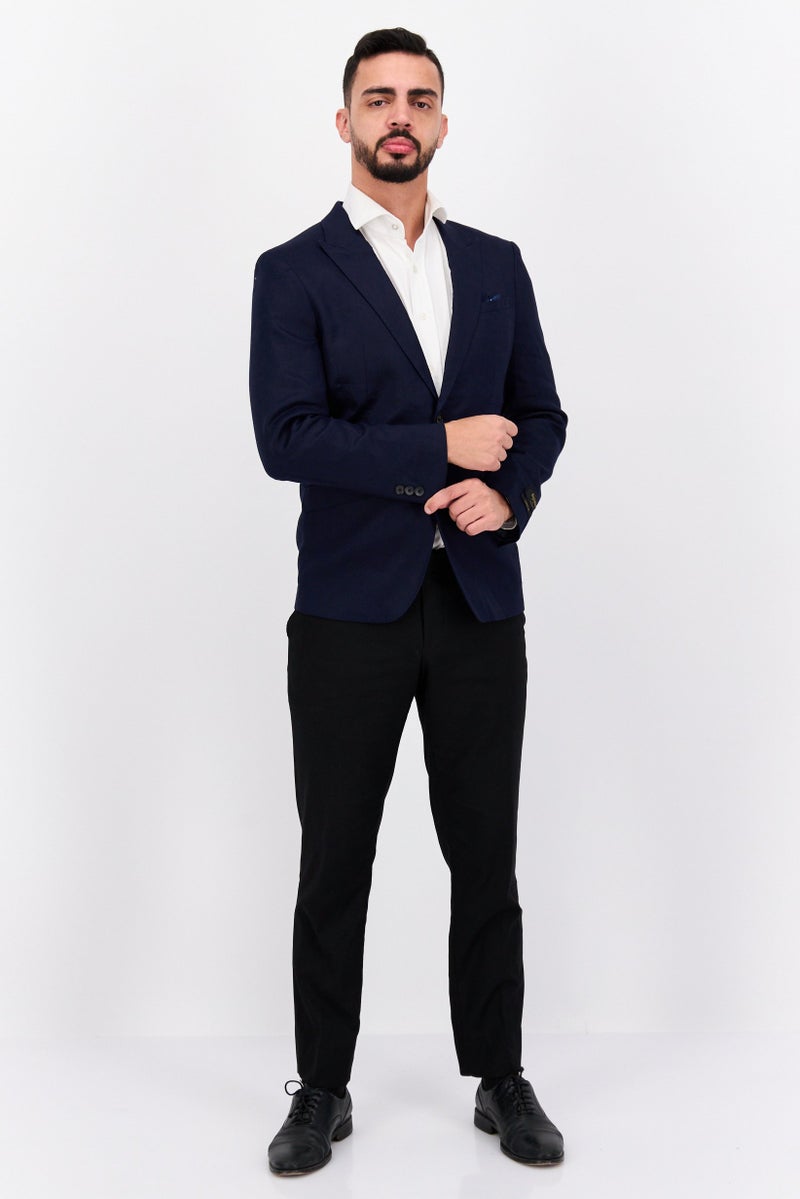 SELECTED Men Regular Fit Solid Formal Blazer, Navy - Image 4