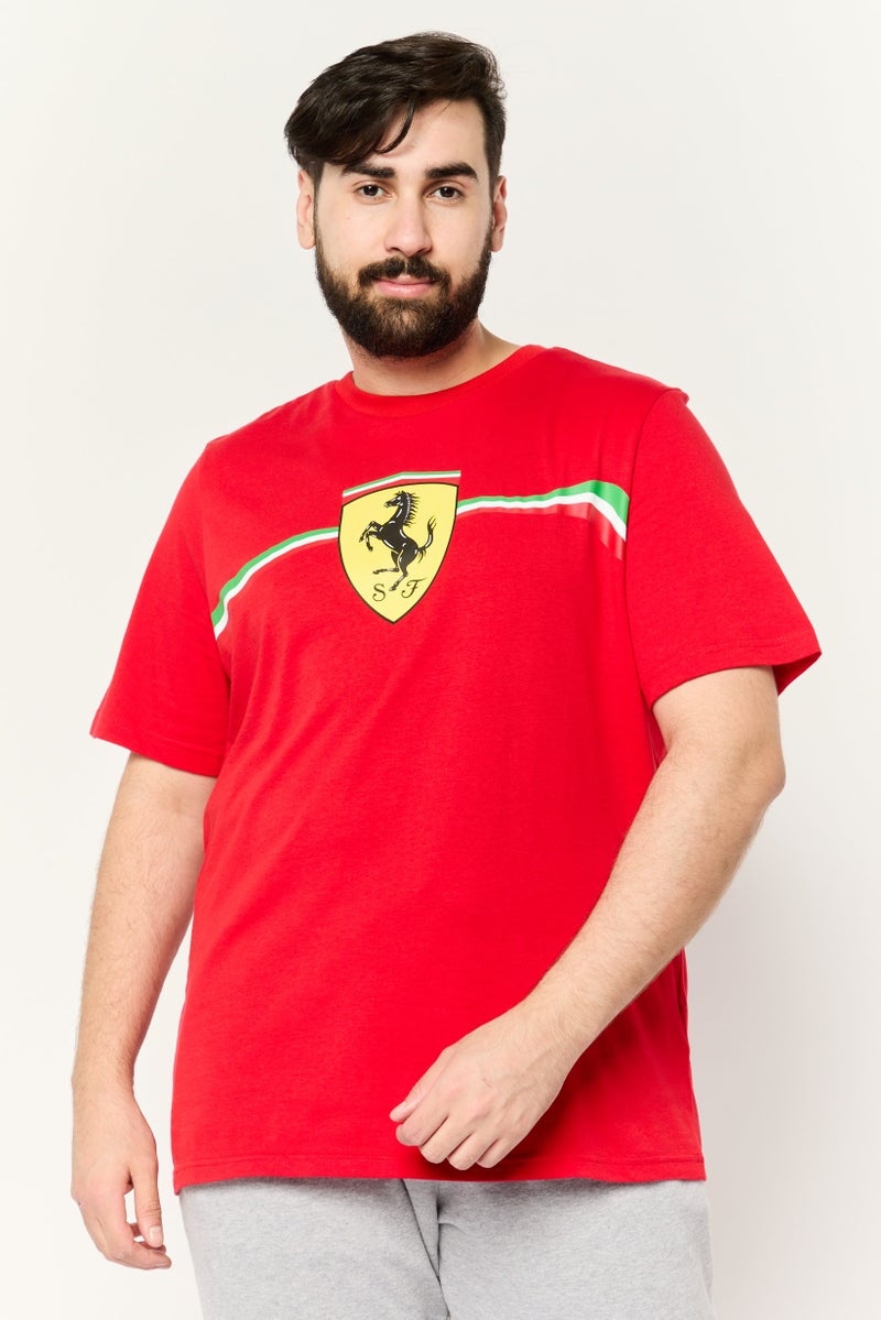 PUMA تي شيرت رياضي قصير الأكمام للرجال من بومة × سكوديريا فيراري، خارجي، أحمر - Image 1