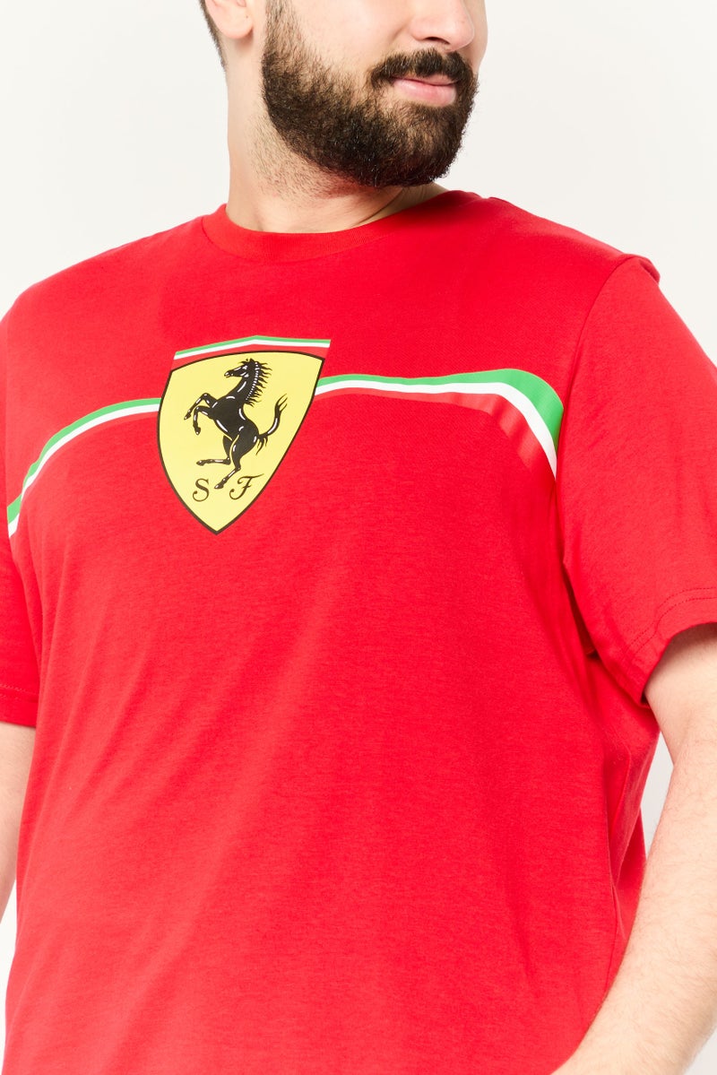 PUMA تي شيرت رياضي قصير الأكمام للرجال من بومة × سكوديريا فيراري، خارجي، أحمر - Image 2