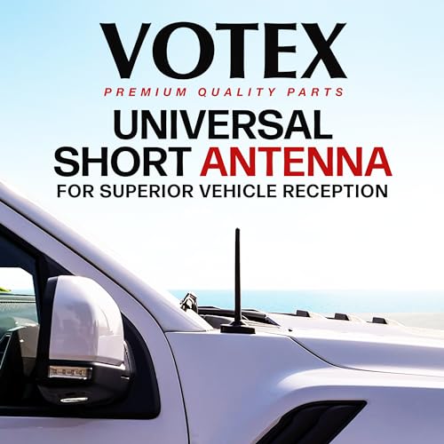 Votex Black Short Rubber 6 3/4 Inch Universal Antenna Kit - Car Wash Proof, Easy Setup, Enhanced Reception with Copper Coil, Stainless Steel Threading, Flexible & Durable Fits Cars, Trucks, SUVs - Image 2