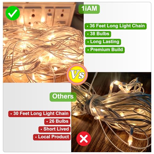1iAM 3pcs White Decoration Net Light Combo - 2pcs Large, Stitched with Ribbon, Nylon Made, Reusable, Soft, Wrinkled Free, 8.5x5ft Each, Backdrop Decor Net & 1pc 11m Rice Light for Any Party or Event - Image 5