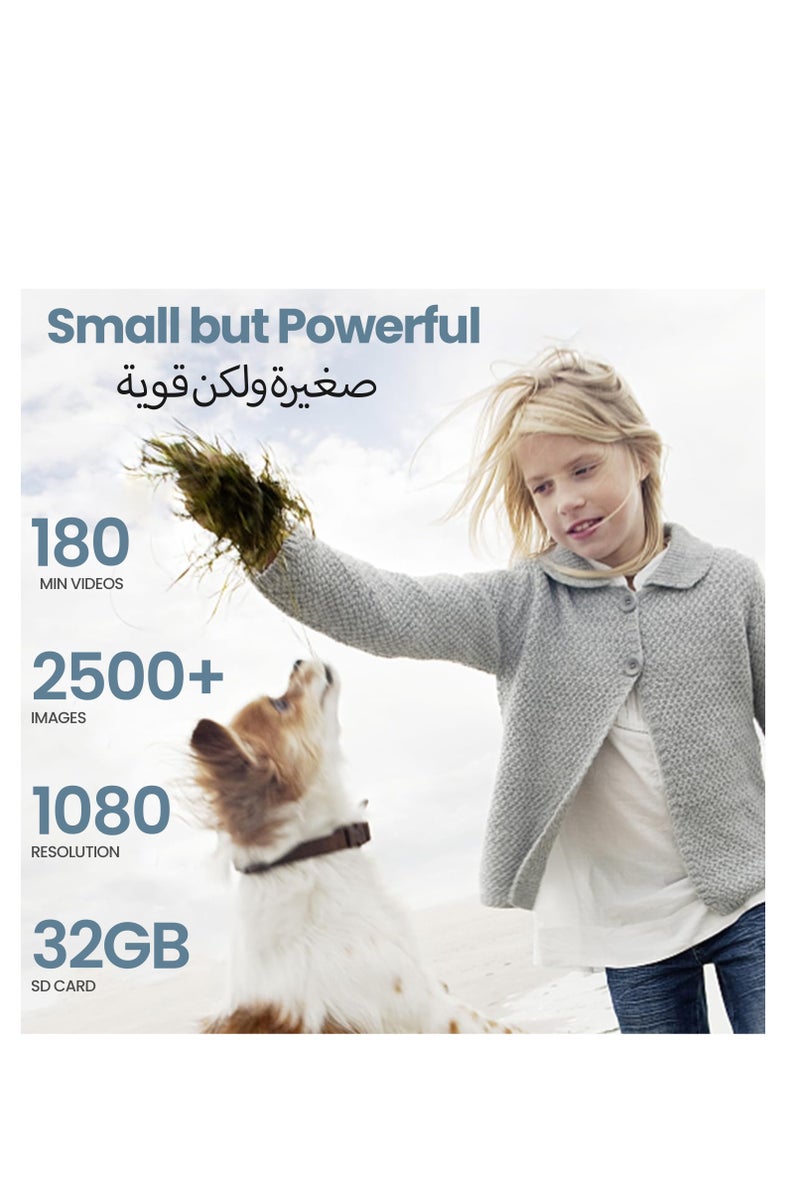 أيه بي جي كاميرا رقمية للأطفال، كاميرا فيديو مدمجة بدقة 44 ميجابكسل FHD 1080 بكسل مع بطاقة 32 جيجابايت، تكبير 16 مرة، مضادة للاهتزاز، كشف الوجه، مثالية للمبتدئين والمراهقين والأولاد والبنات - Image 3