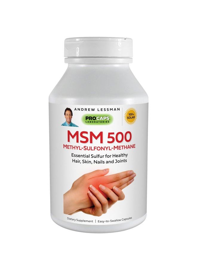 Andrew Lessman MSM 500 Methyl-Sulfonyl-Methane 60 Capsules - Highly Concentrated Source of Organic Sulfur. Supports Healthy Structure and Function of Joints, Skin, Nails and Hair. No Additives  - Image 1