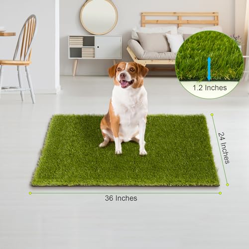 CooRug Fake Grass, 36 x 24 Inches Artificial Grass for Dogs, Realistic Turf for Indoor Outdoor Door Mat Balcony Patio Lawn Decoration - Image 2