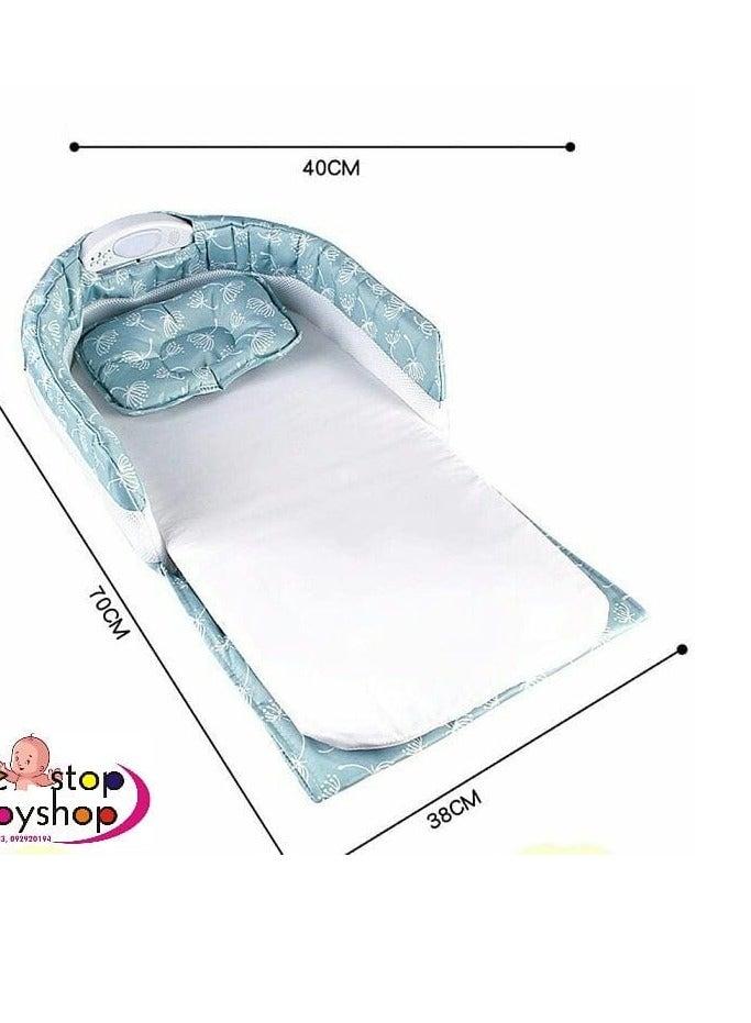 Tiibaby Multi-Functional Portable Separate Bed For Babies With Mesh Panel, Lights And Music - Image 3