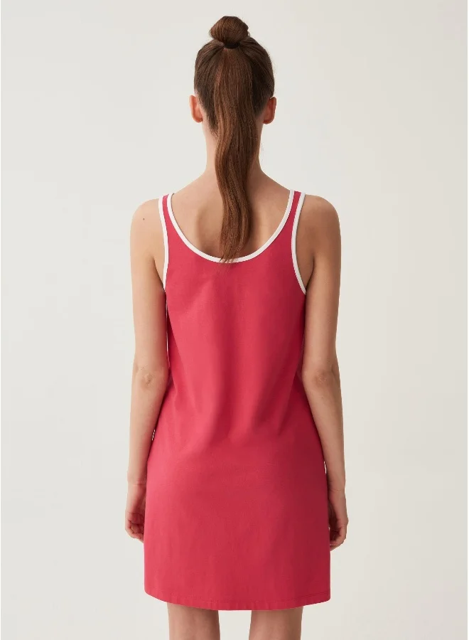 او في اس Ovs Sleeveless Dress With Contrasting Colour Trims