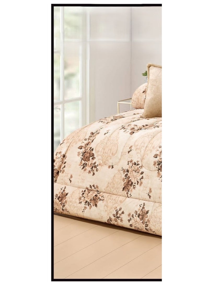 مينجلي مفرش سرير نفرين ملكي مشجر من المخمل الناعم والفرو الملكي ليمنحك الدفئ والاناقة مقاس 240*260 سم - Image 2