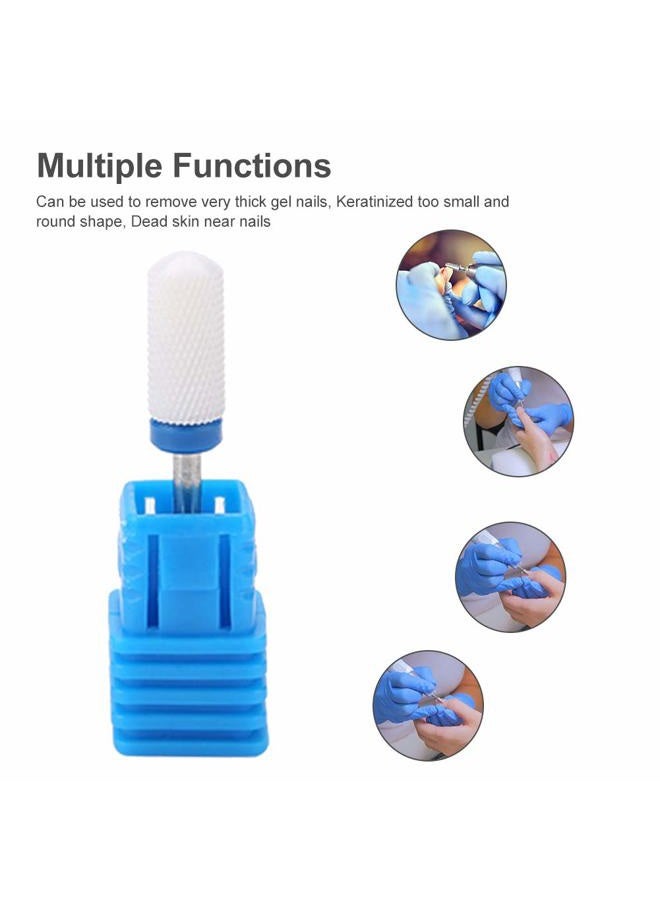 TMISHION Manicure Tool, Premium Ceramic Nail Drills, Nail Drill Bits Smooth Tip Drill Bits Professional Nail Cutters Bits for Acrylic Nails, Safety Cuticle Clean Gel Removal(03# Round Head M) - Image 2
