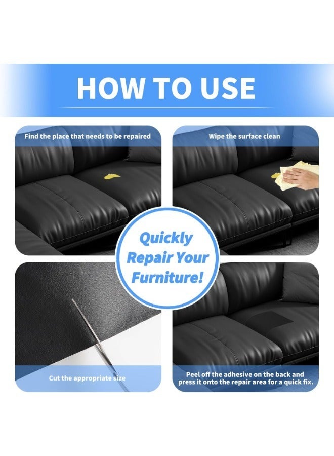 3pcs Leather Repair Patches, Self-Adhesive Leather Repair Tape, Stretch Vinyl Repair Kit for Couch Furniture Sofas Car Seats (Dark Brown, - Image 4