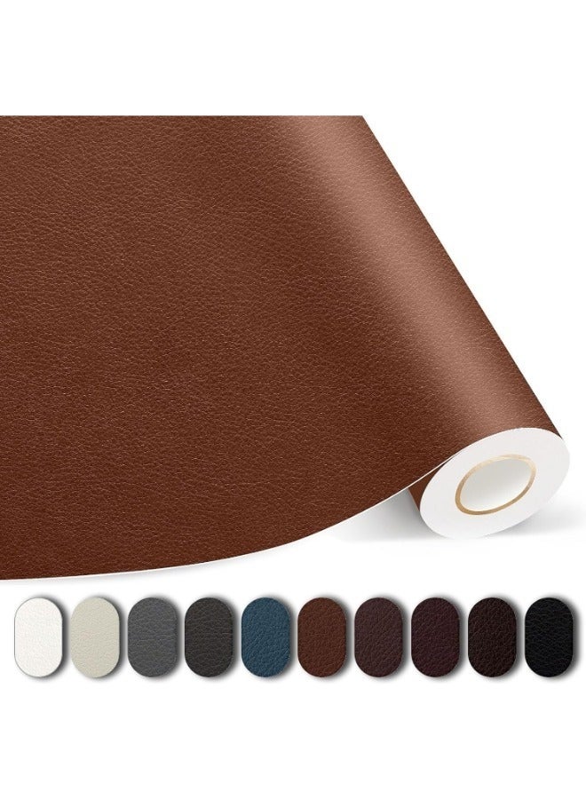 3pcs Leather Repair Patches, Self-Adhesive Leather Repair Tape, Stretch Vinyl Repair Kit for Couch Furniture Sofas Car Seats (Dark Brown, - Image 1