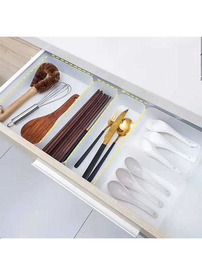 6PCS Kitchen Drawer Organizer Set Modular Storage Tray Sturdy Home Organization - Image 4