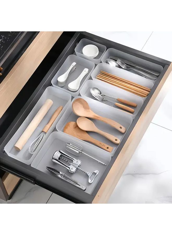6PCS Kitchen Drawer Organizer Set Modular Storage Tray Sturdy Home Organization - Image 1