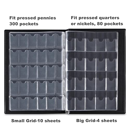 MUDOR Pressed Penny Collecting Book, Souvenir Penny Book Holds 380 Coins, Pressed Penny Holder Fits Elongated Stretched Pennies,Quarters or Nickels - Image 2