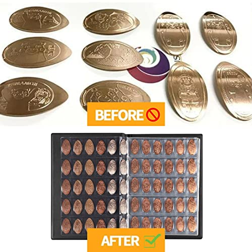 MUDOR Pressed Penny Collecting Book, Souvenir Penny Book Holds 380 Coins, Pressed Penny Holder Fits Elongated Stretched Pennies,Quarters or Nickels - Image 4