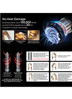 General High-speed brushless hot air comb straight curling iron negative ion hair dryer five-in-one household hair dryer  - Image 5