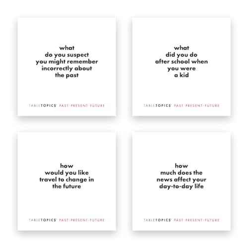 TableTopics Past Present Future Question Card Game - 135 Thought-Provoking Conversation Starter Cards for Adults to Learn More About Friends & Family, Dinner Party or Ice Breaker Game - Image 4