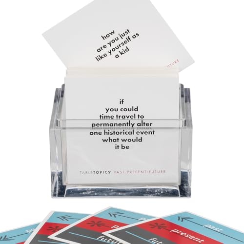 TableTopics Past Present Future Question Card Game - 135 Thought-Provoking Conversation Starter Cards for Adults to Learn More About Friends & Family, Dinner Party or Ice Breaker Game - Image 2