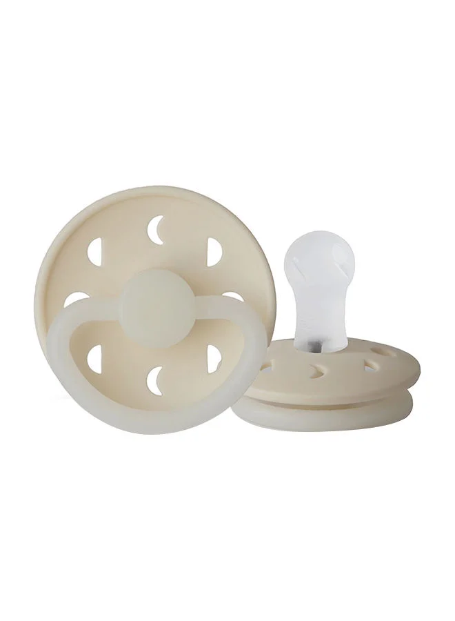 FRIGG Pack Of 1 Moon Phase Night Silicone Baby Pacifier 0-6M Cream Night - Size 1