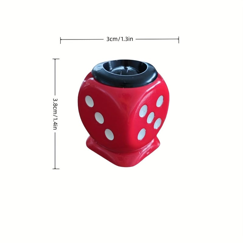 Black Dice Portable Resin Ashtray with Lid Mini Travel Size for Home Bar Party Gift - Image 2