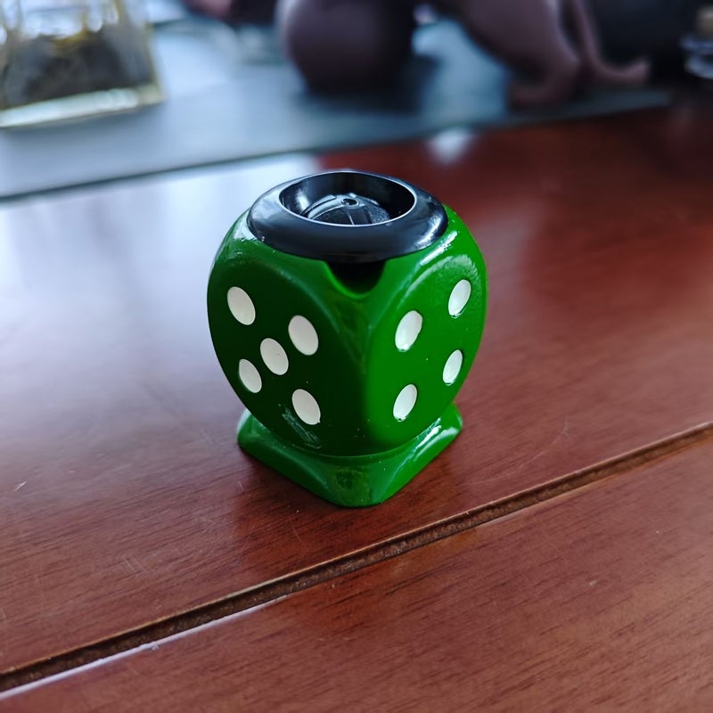 Black Dice Portable Resin Ashtray with Lid Mini Travel Size for Home Bar Party Gift - Image 4