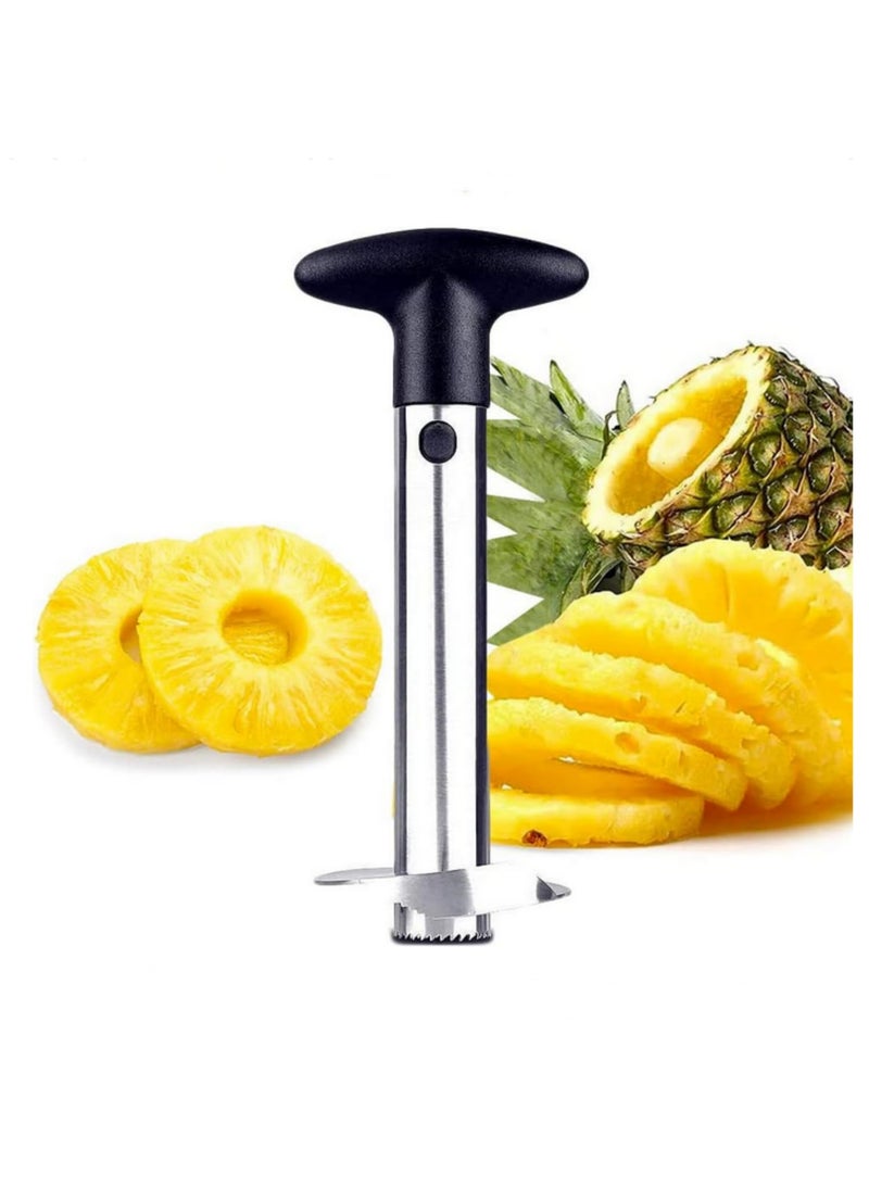1pcs Stainless Steel Pineapple Corer Remover Tool with Sharp Blade for Quick Easy Diced Fruit Rings All in One Peeler Slicer Cutter No Knife Needed for Home Kitchen - Image 1