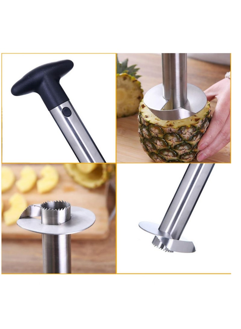 1pcs Stainless Steel Pineapple Corer Remover Tool with Sharp Blade for Quick Easy Diced Fruit Rings All in One Peeler Slicer Cutter No Knife Needed for Home Kitchen - Image 3