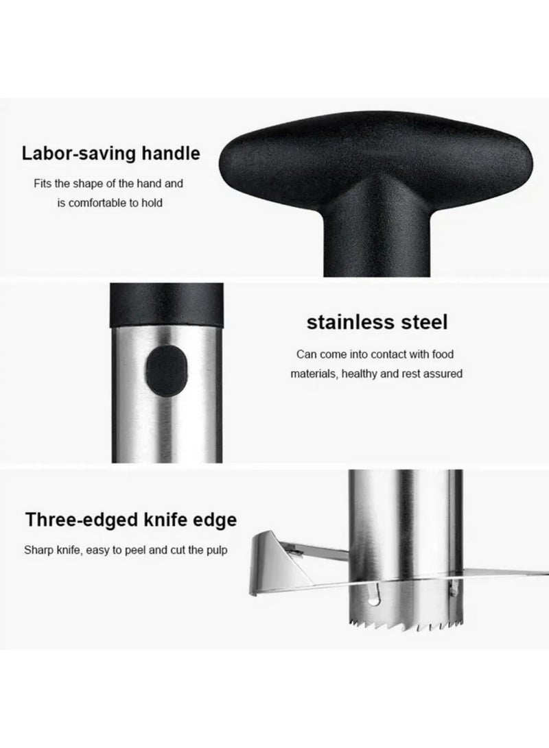 1pcs Stainless Steel Pineapple Corer Remover Tool with Sharp Blade for Quick Easy Diced Fruit Rings All in One Peeler Slicer Cutter No Knife Needed for Home Kitchen - Image 5