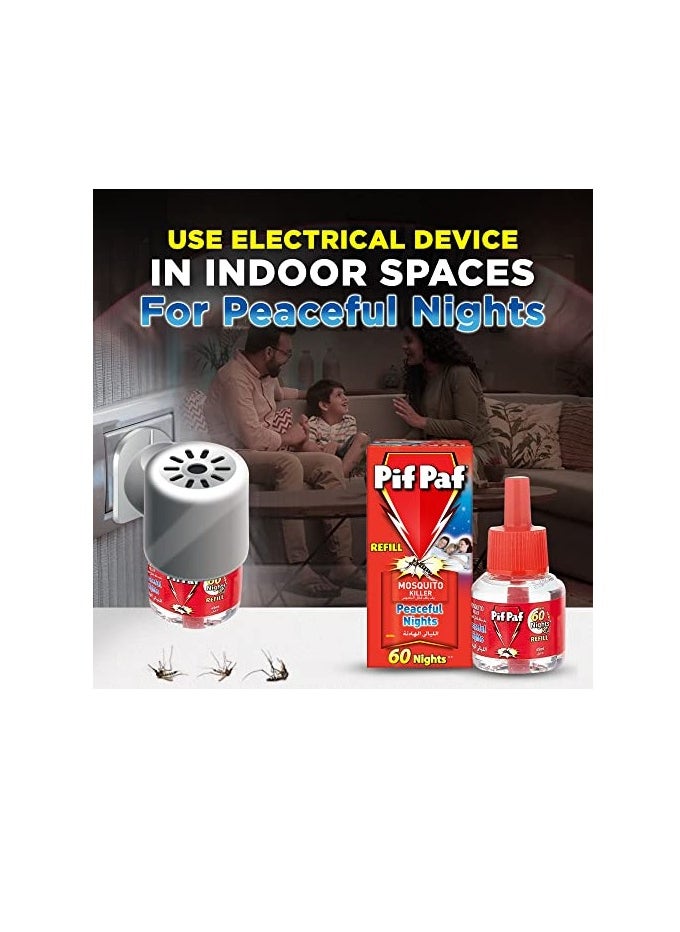 Pif Paf Liquid Mosquito Killer with 30 Nights Pack with Refill Pack Enough 60 Nights  - Image 1