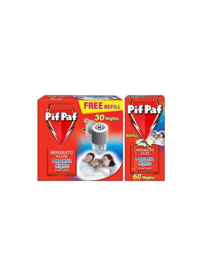 Pif Paf Liquid Mosquito Killer with 30 Nights Pack with Refill Pack Enough 60 Nights  - Image 2