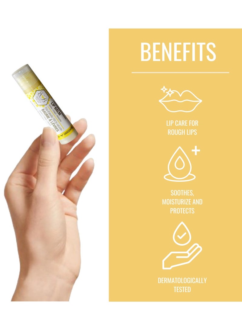 beauty and the bee Beauty and the Bee Natural Moisturizing Lip Balm Beeswax - Natural Unscented  - Image 3