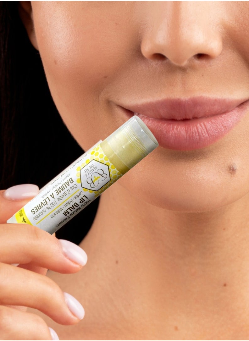 beauty and the bee Beauty and the Bee Natural Moisturizing Lip Balm Beeswax - Natural Unscented  - Image 2