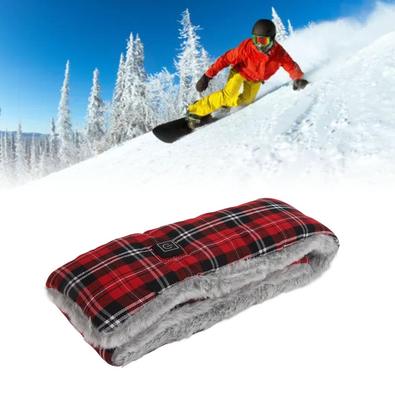Electric Heating Scarf with Temperature Control Premium Fabrics for Winter Outdoor Sports Red - Image 5