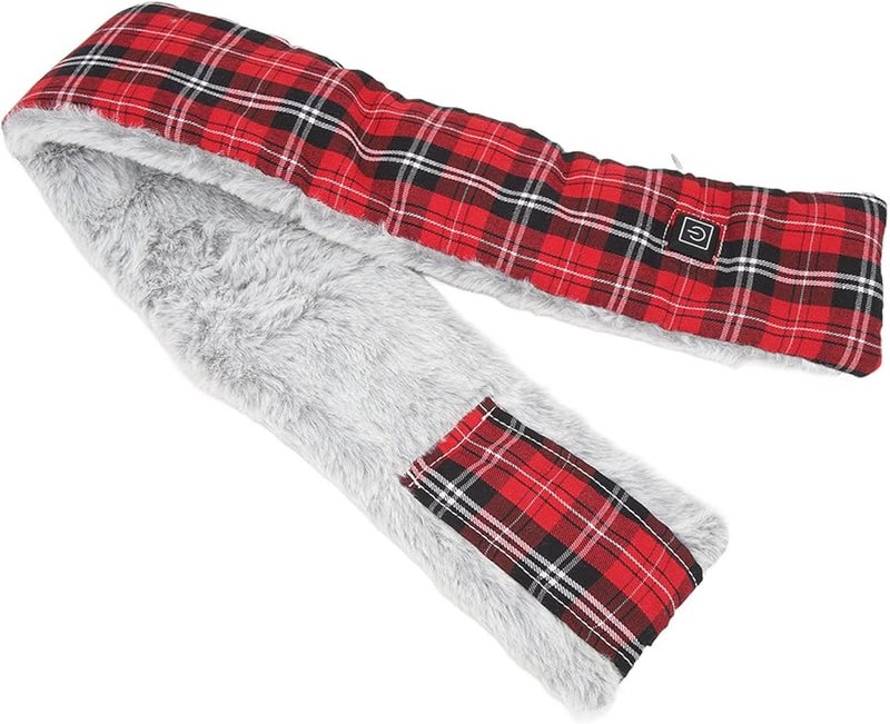 Electric Heating Scarf with Temperature Control Premium Fabrics for Winter Outdoor Sports Red - Image 1