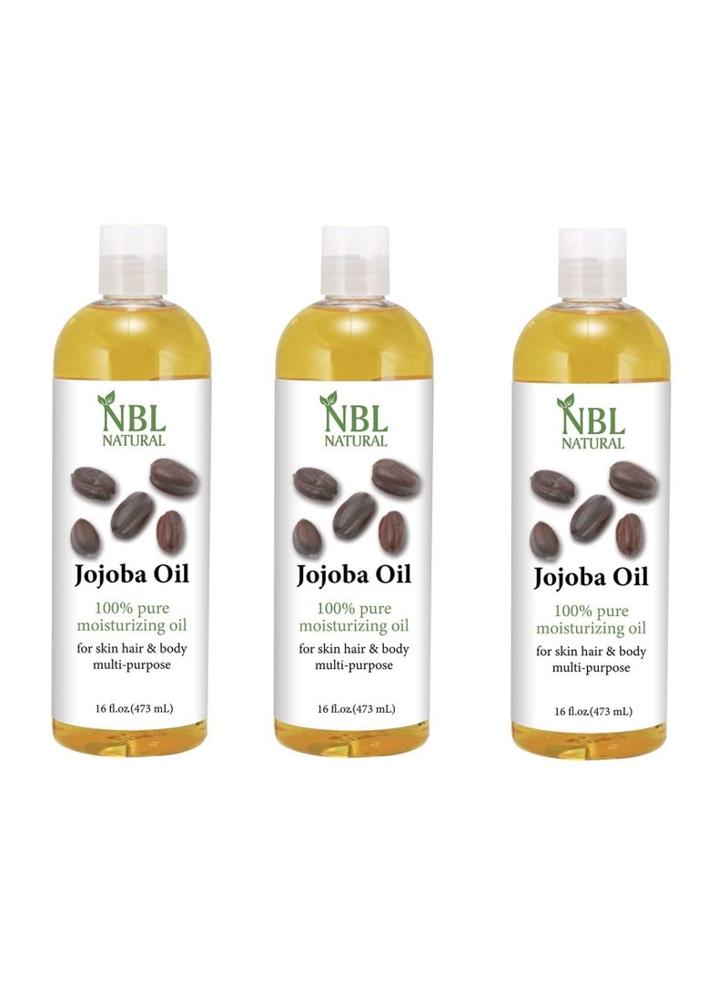 NBL Natural Multipurpose Jojoba Oil for Hair & Face (3 bottles) - Image 1