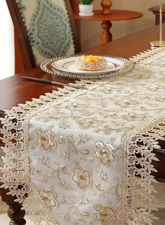 40*220cm Lace Embroidery Table Runner For Table Decoration - Image 3