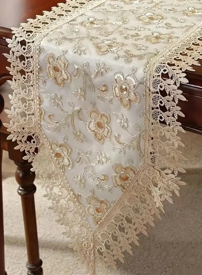 40*220cm Lace Embroidery Table Runner For Table Decoration - Image 2