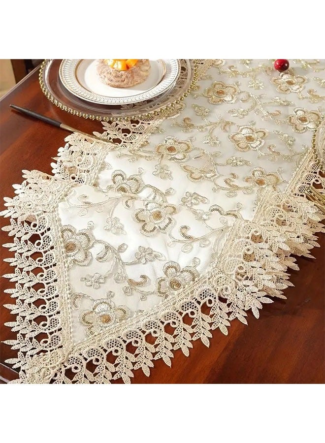 40*220cm Lace Embroidery Table Runner For Table Decoration - Image 1