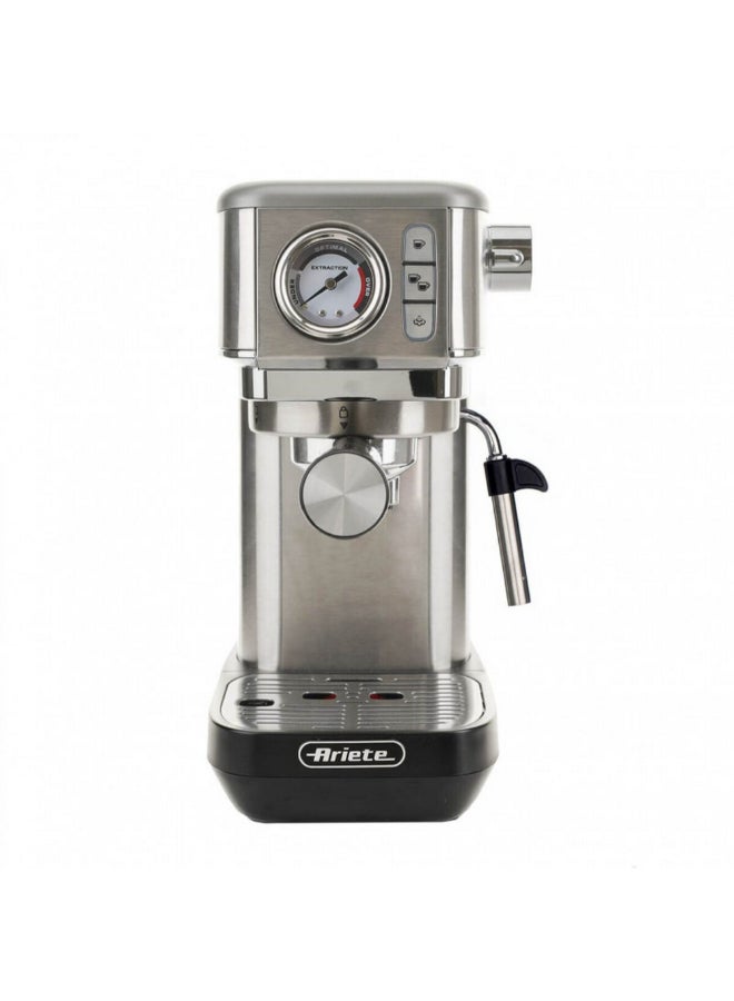 أريتي 1300W Metal Slim Espresso Machine with Pressure Gauge Silver and Black 29 x 14 x 34 cm 00M138110ARSA 1.1 L 1300 W 00M138110ARSA Silver and Black - Image 1