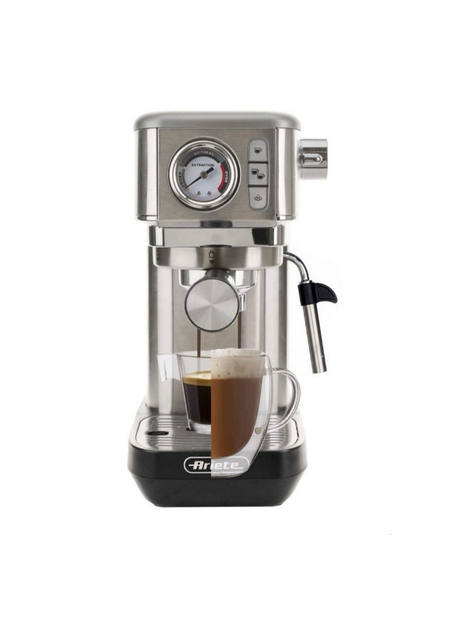أريتي 1300W Metal Slim Espresso Machine with Pressure Gauge Silver and Black 29 x 14 x 34 cm 00M138110ARSA 1.1 L 1300 W 00M138110ARSA Silver and Black - Image 3