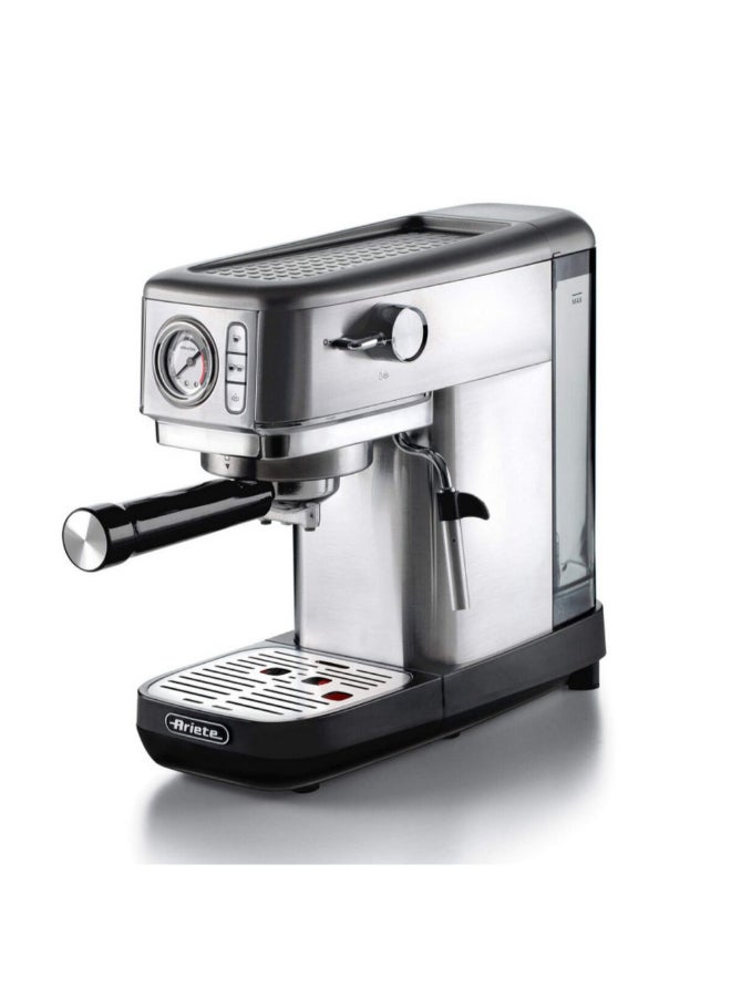 أريتي 1300W Metal Slim Espresso Machine with Pressure Gauge Silver and Black 29 x 14 x 34 cm 00M138110ARSA 1.1 L 1300 W 00M138110ARSA Silver and Black - Image 2
