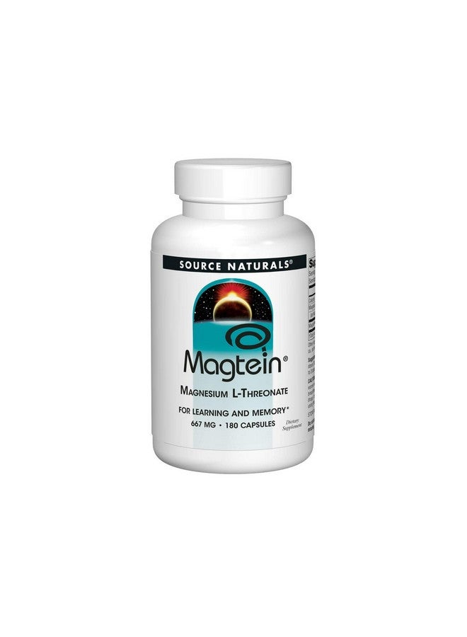 Source Naturals Magtein Magnesium Lthreonate 667Mg Supports Focus Mood Healthy Memory Cognitive Function Sleep 180 Capsules - Image 1