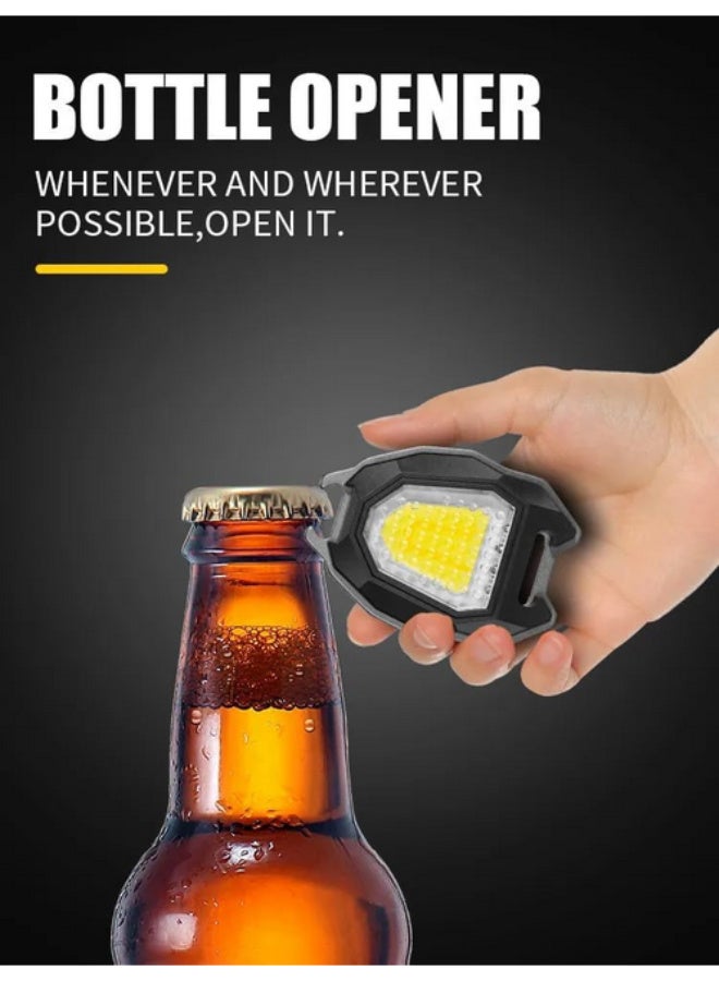 LED Keychain Flashlight, Rechargeable Flashlight with Lighter, Whistle, Bottle Opener and Magnetic Base, Super Bright 800 Lumens, Portable Emergency Light - Image 4