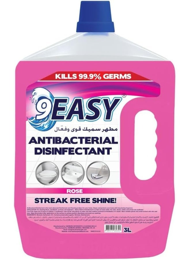 9EASY Antibacterial Disinfectant - Rose Scent, 3L