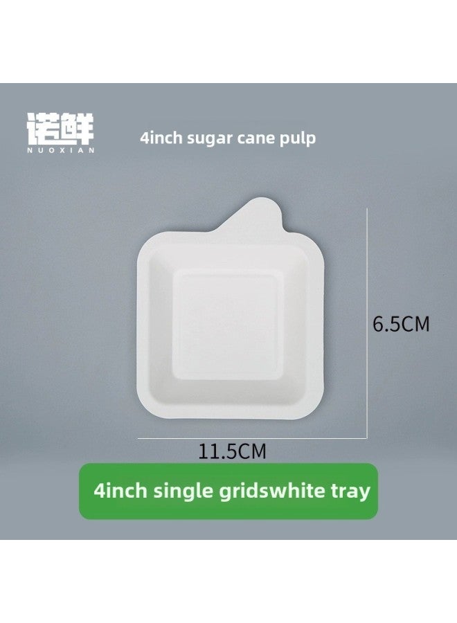 Disposable Pulp Dinner Plate Pulp Molded Tableware Source Commercial Picnic Paper Plate OEM Brand-Color:4inch Square Plate