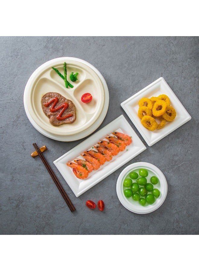 Disposable Pulp Dinner Plate Pulp Molded Tableware Source Commercial Picnic Paper Plate OEM Brand-Color:4inch Square Plate